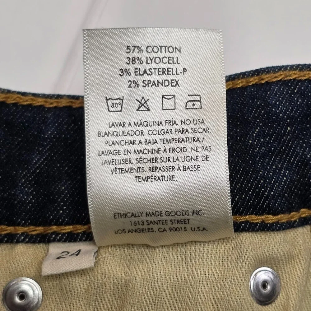 Etica Women's 24 Tyler High Rise Straight‎ Leg Jeans Dark Wash Button Fly NWT